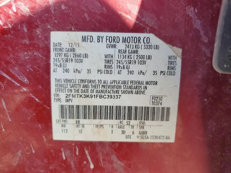 2015 FORD EDGE TITANIUM  