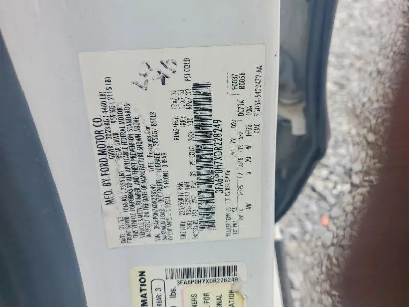 2013 FORD FUSION   