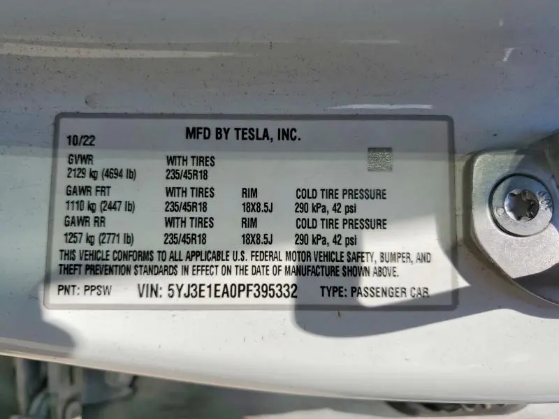 2023 TESLA MODEL 3   