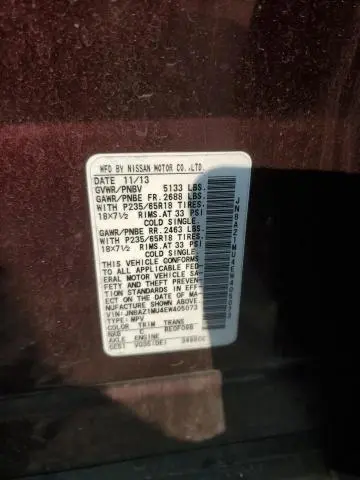 2014 NISSAN MURANO S  