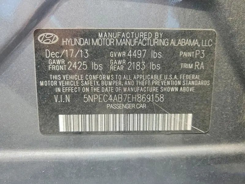2014 HYUNDAI SONATA LIMITED 2.0T  