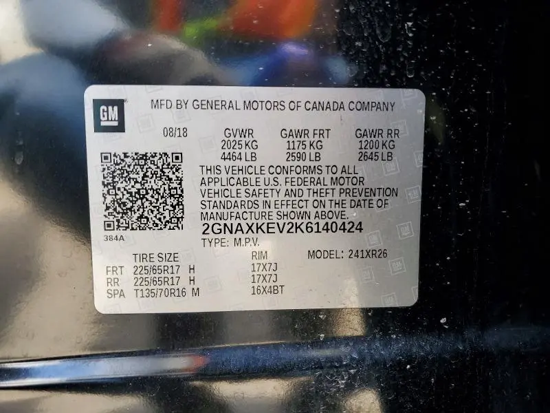 2019 CHEVROLET EQUINOX LT  
