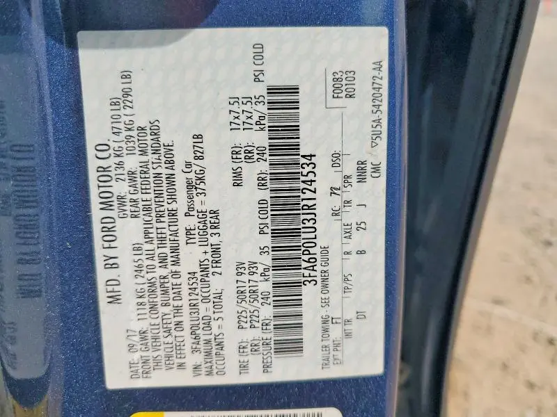 2018 FORD FUSION SE HYBRID  