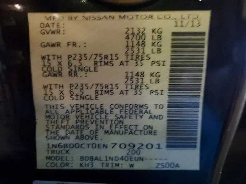 2014 NISSAN FRONTIER   