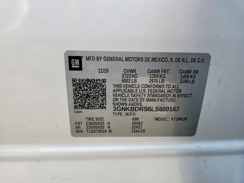2020 CHEVROLET BLAZER 3LT  