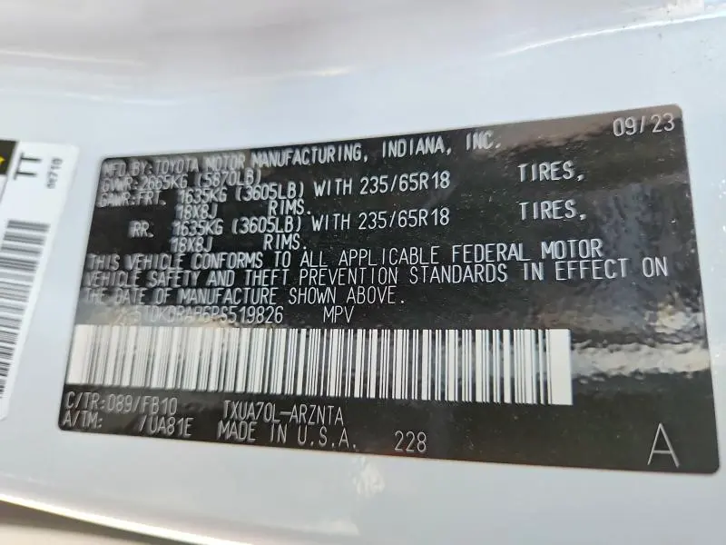 2023 TOYOTA HIGHLANDER L  