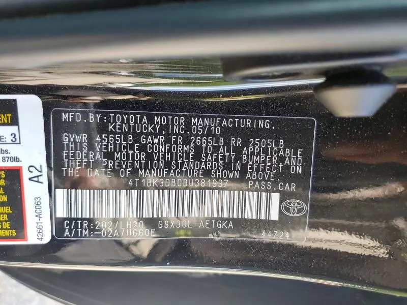 2011 TOYOTA AVALON BASE  