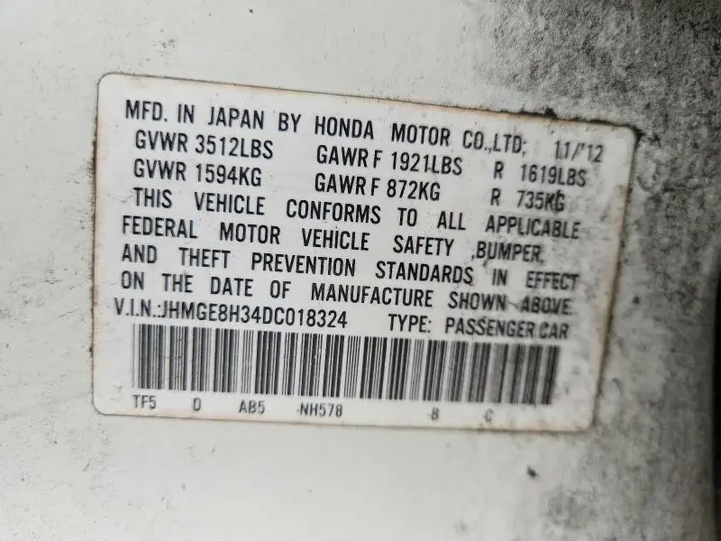 2013 HONDA FIT   