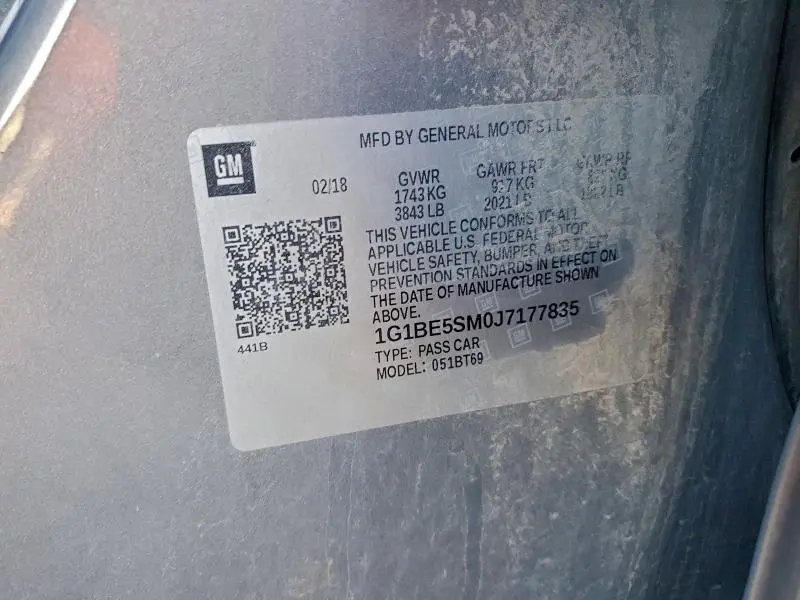 2018 CHEVROLET CRUZE LT  