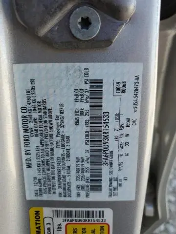 2019 FORD FUSION TITANIUM  