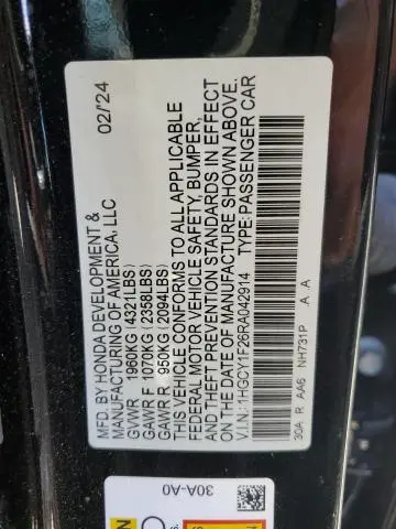 2024 HONDA ACCORD LX  