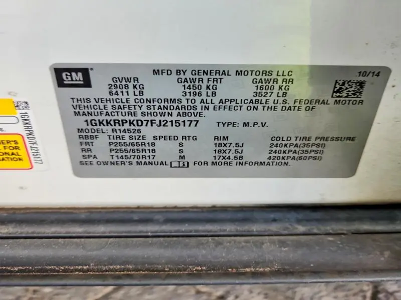 2015 GMC ACADIA SLE  