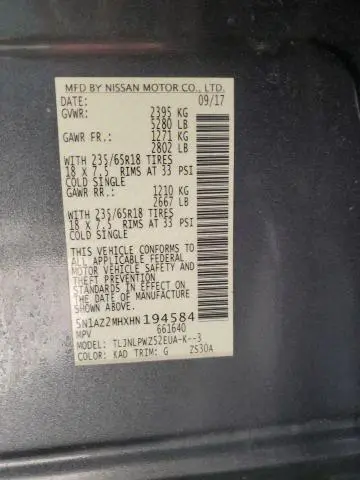 2017 NISSAN MURANO S  