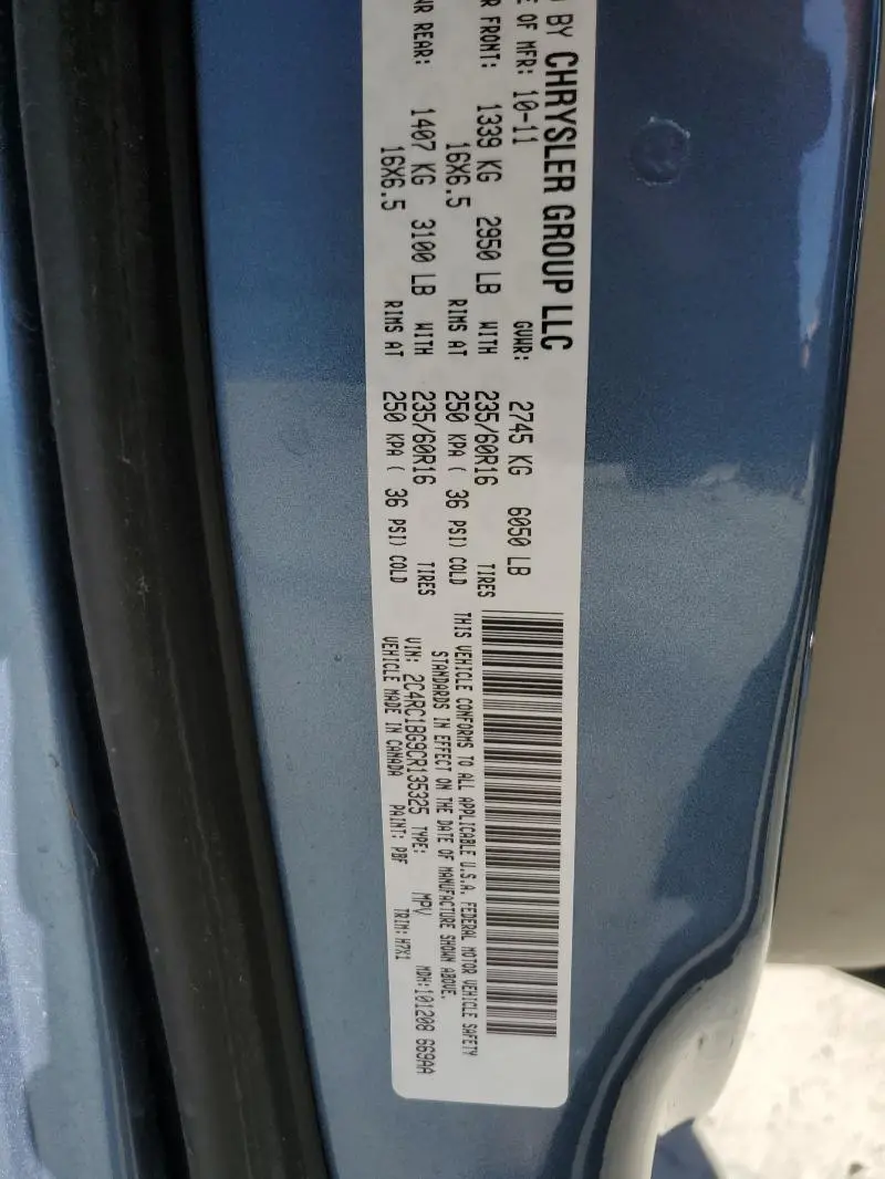 2012 CHRYSLER TOWN & COUNTRY TOURING  