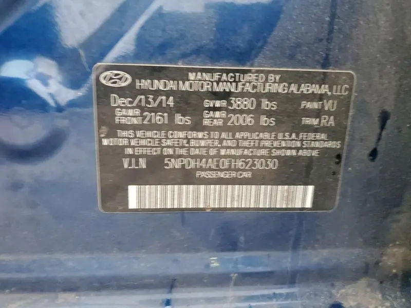 2015 HYUNDAI ELANTRA SE  