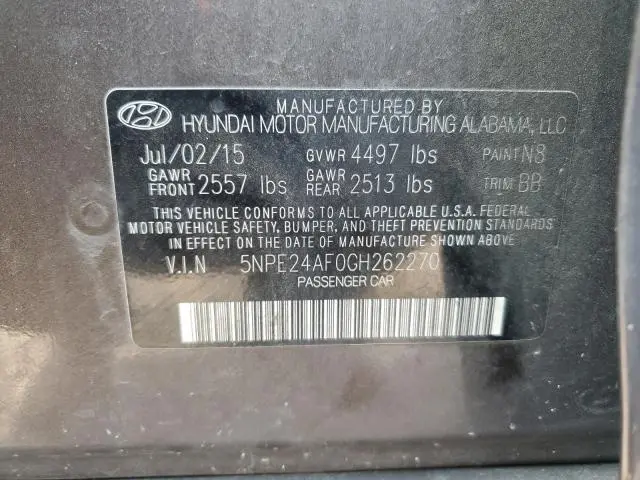 2016 HYUNDAI SONATA SE  