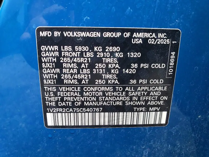 2025 VOLKSWAGEN ATLAS SEL PREMIUM R-LINE  