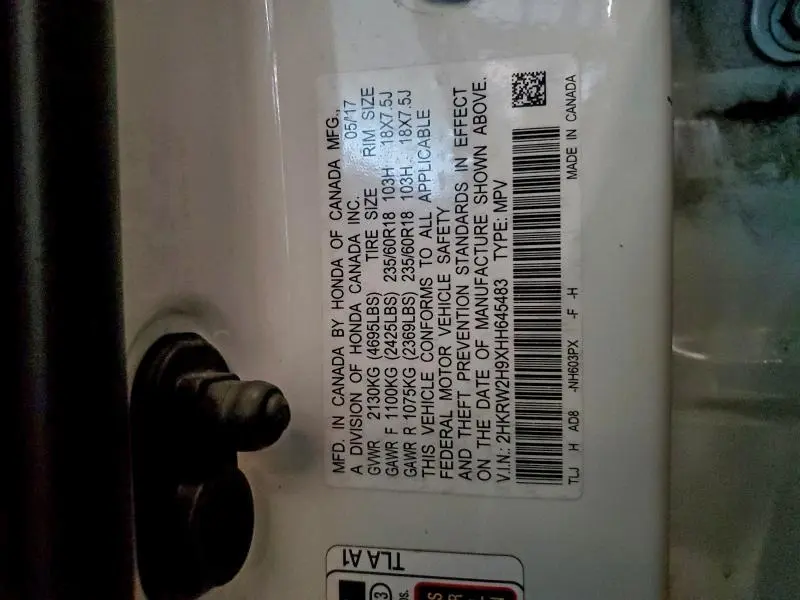 2017 HONDA CR-V TOURING  