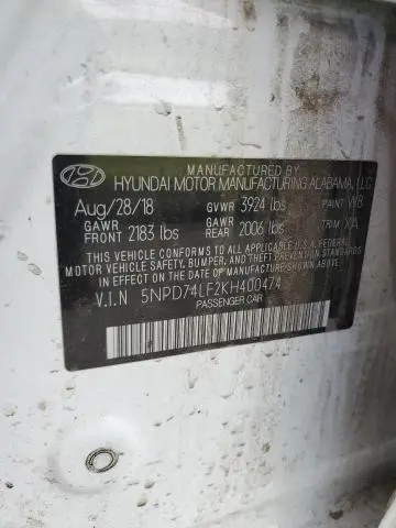 2019 HYUNDAI ELANTRA SE  