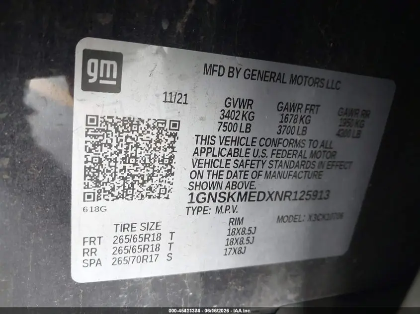 2022 CHEVROLET TAHOE 4WD LS