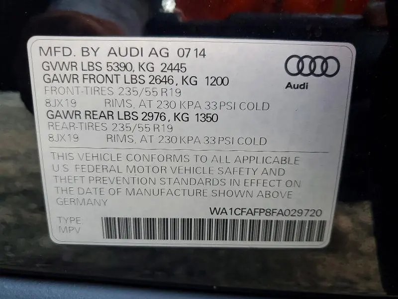 2015 AUDI Q5 PREMIUM  