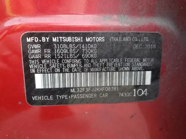 2019 MITSUBISHI MIRAGE G4 ES  