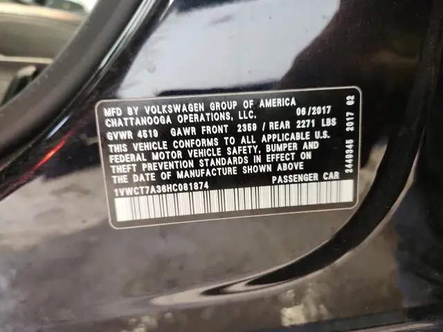 2017 VOLKSWAGEN PASSAT SEL PREMIUM  