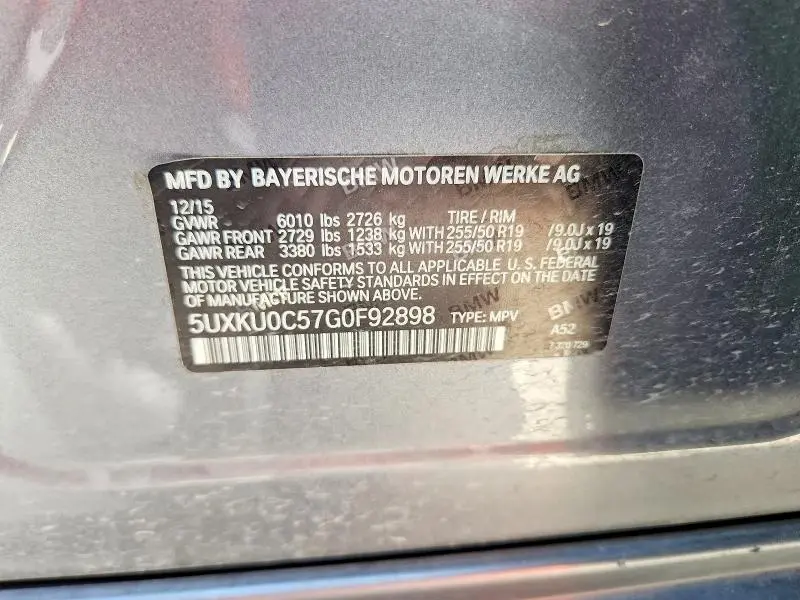 2016 BMW X6 SDRIVE35I  