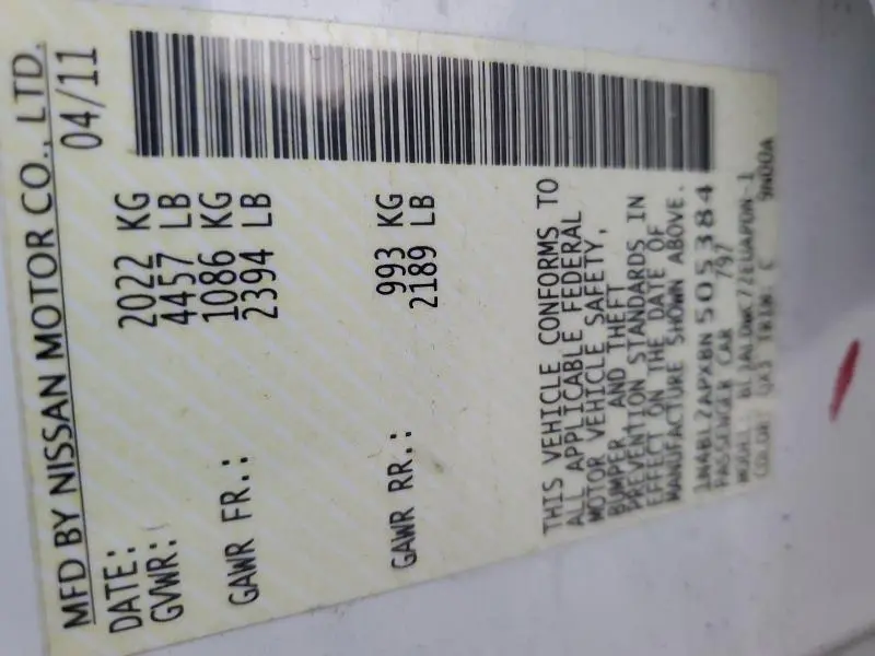 2011 NISSAN ALTIMA SR  