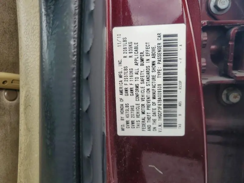 2011 HONDA ACCORD EXL  