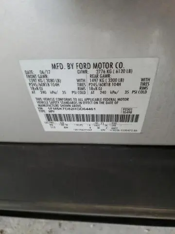 2017 FORD EXPLORER XLT  