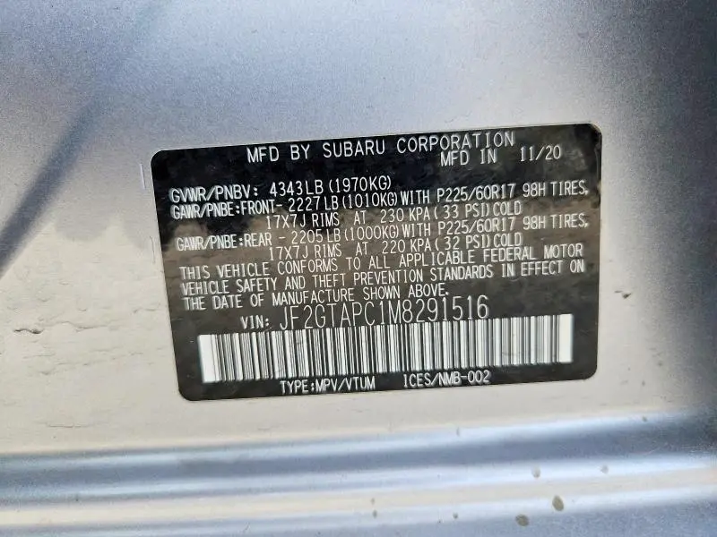 2021 SUBARU CROSSTREK PREMIUM  