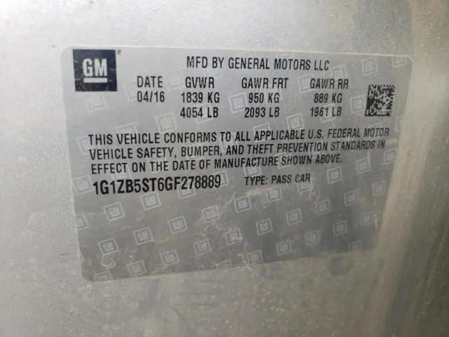 2016 CHEVROLET MALIBU LS