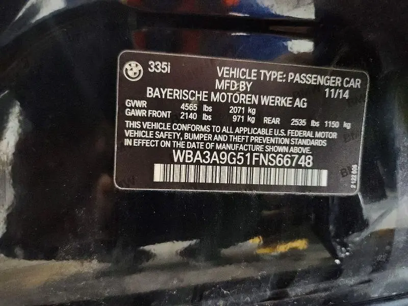2015 BMW 335 I  