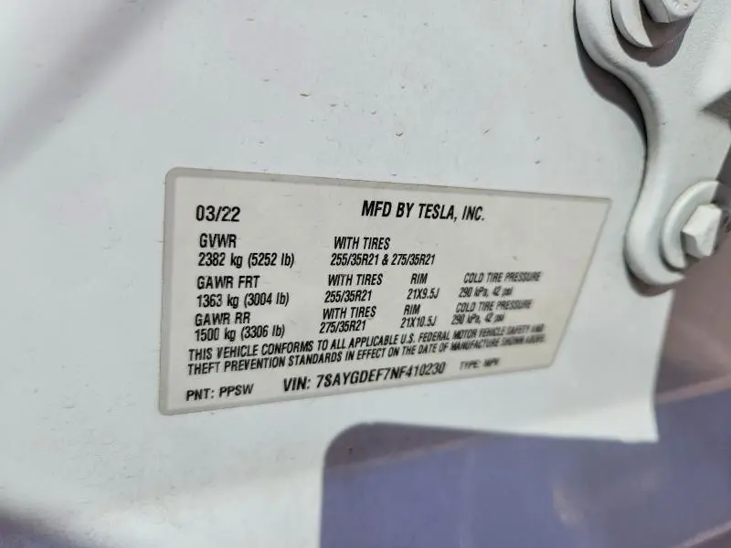 2022 TESLA MODEL Y   