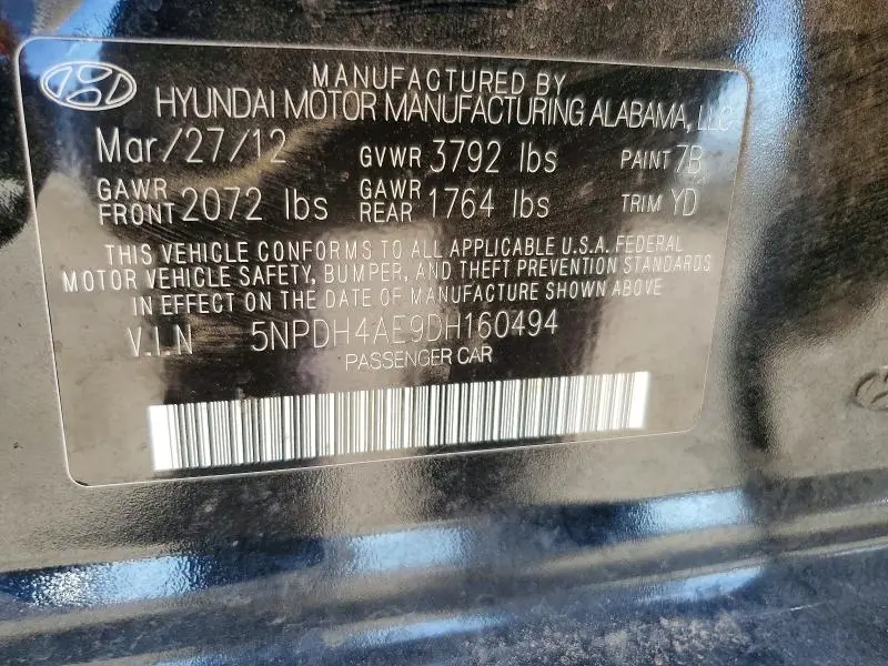 2013 HYUNDAI ELANTRA GLS  