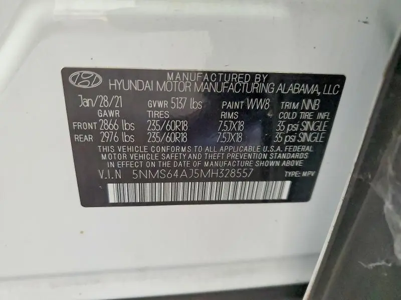 2021 HYUNDAI SANTA FE SEL  