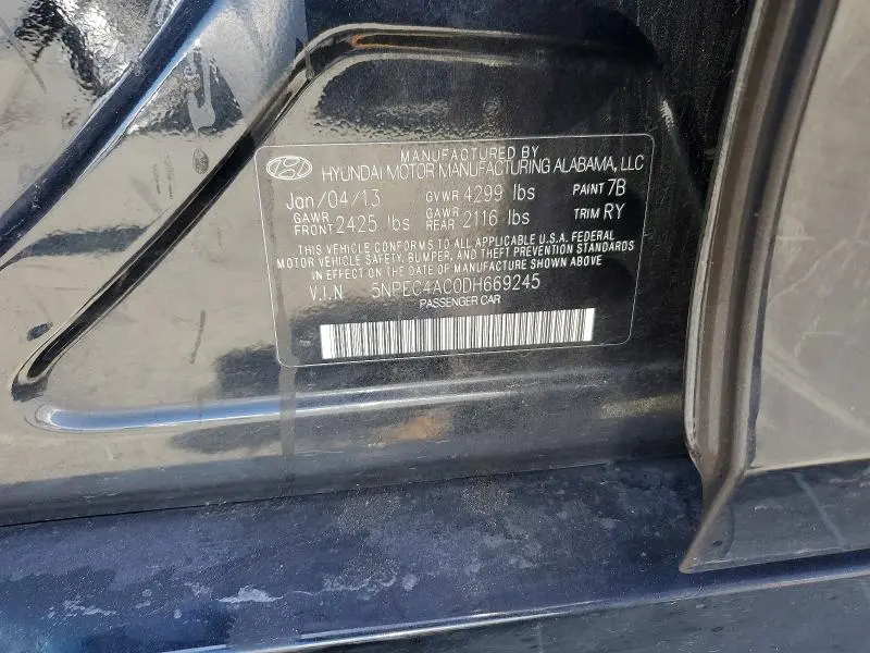 2013 HYUNDAI SONATA LIMITED  