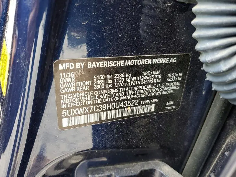 2017 BMW X3 XDRIVE35I  