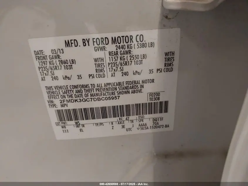 2013 FORD EDGE SE