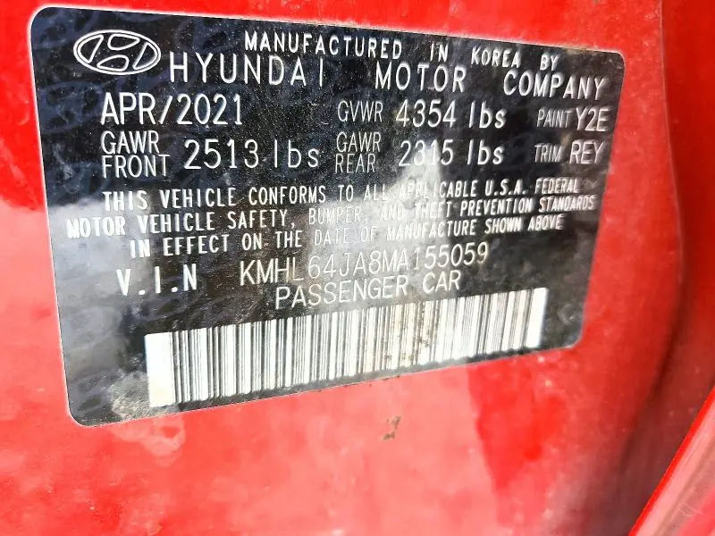 2021 HYUNDAI SONATA SEL  