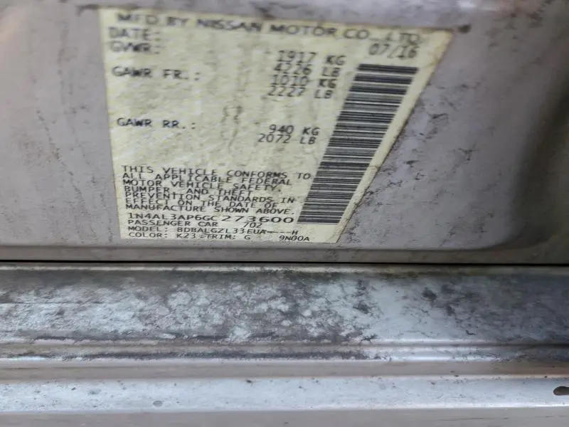 2016 NISSAN ALTIMA 2.5  