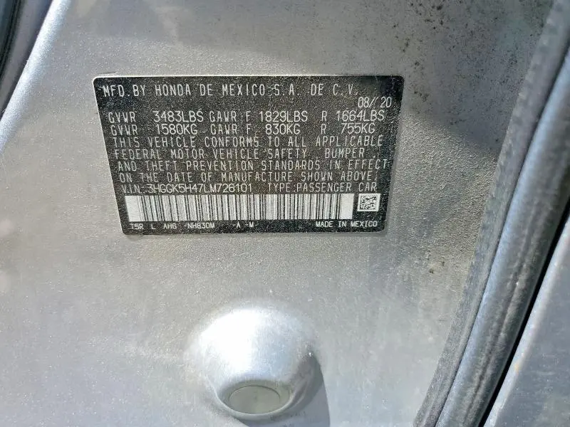 2020 HONDA FIT LX  