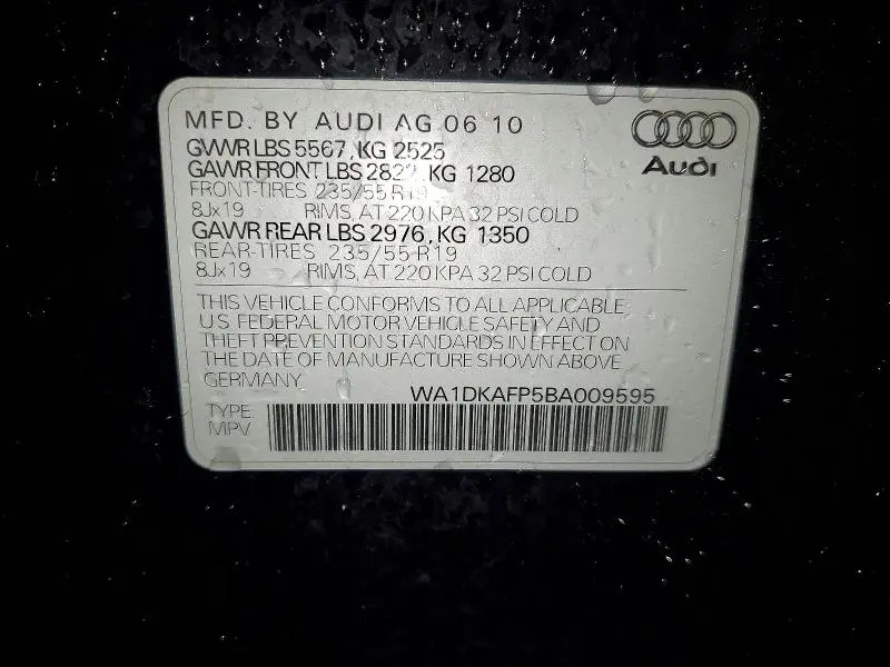 2011 AUDI Q5 PREMIUM PLUS  