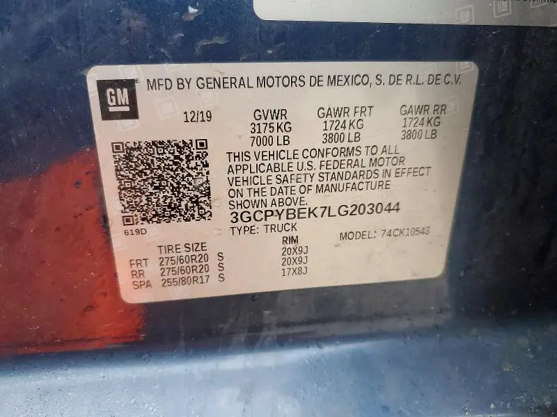 2020 CHEVROLET SILVERADO K1500 CUSTOM  