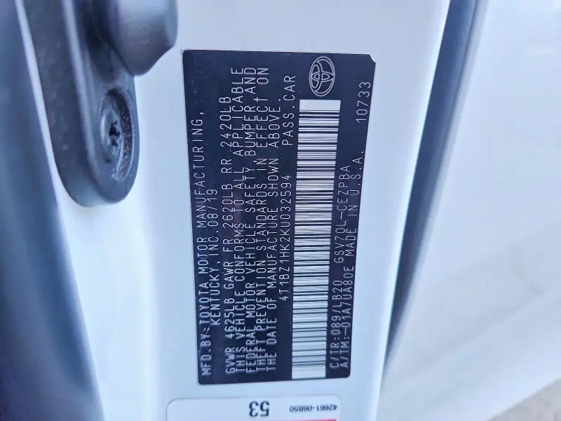 2019 TOYOTA CAMRY XSE V6  