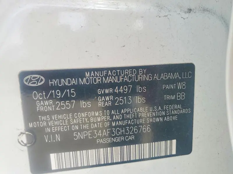 2016 HYUNDAI SONATA SPORT  