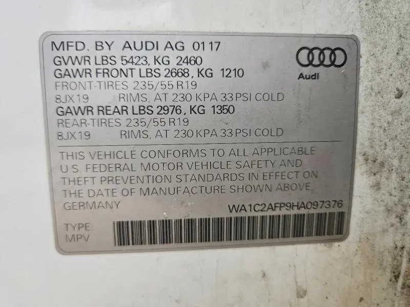 2017 AUDI Q5 PREMIUM  
