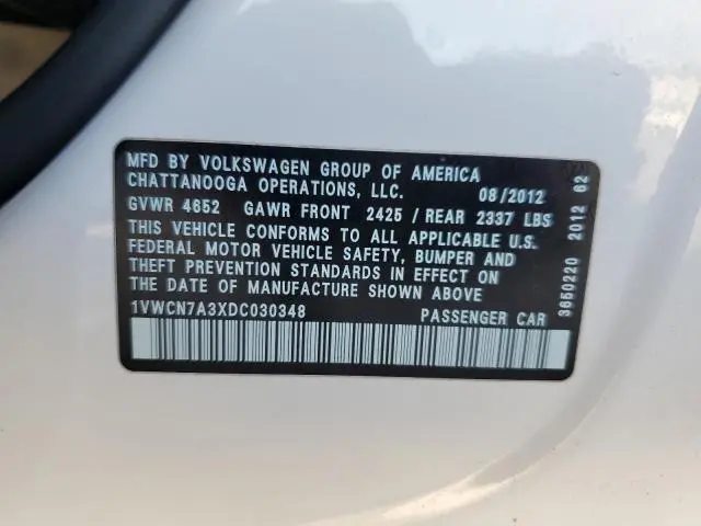 2013 VOLKSWAGEN PASSAT SEL  