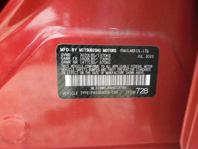 2022 MITSUBISHI MIRAGE SE